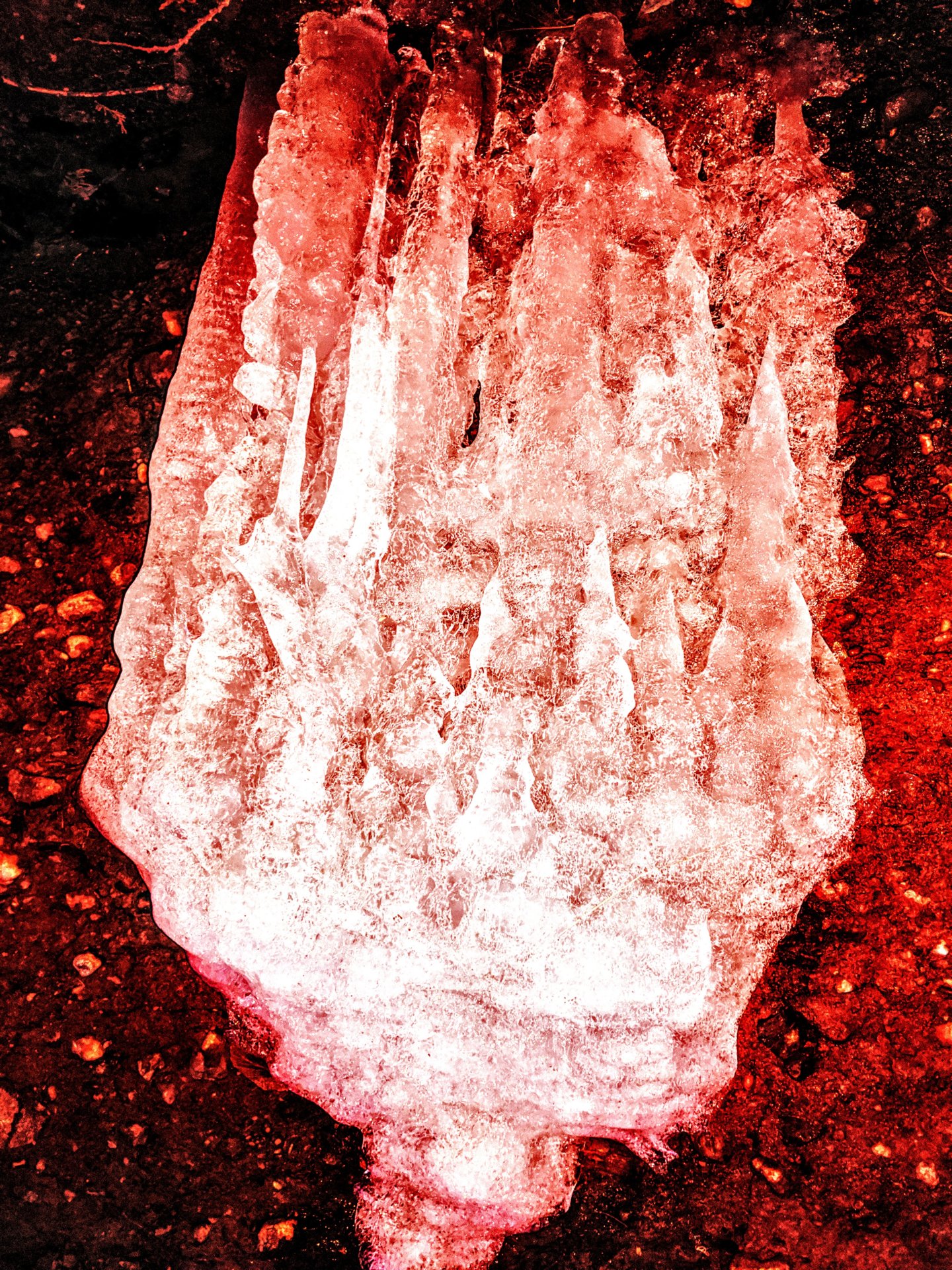 red ice on rock